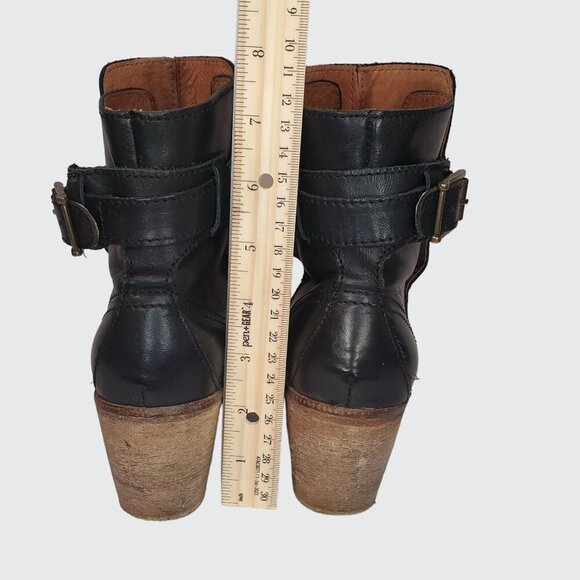 Hudson Black Leather Side Buckle Women's Boot Size 37( US 6) - Picture 9 of 16